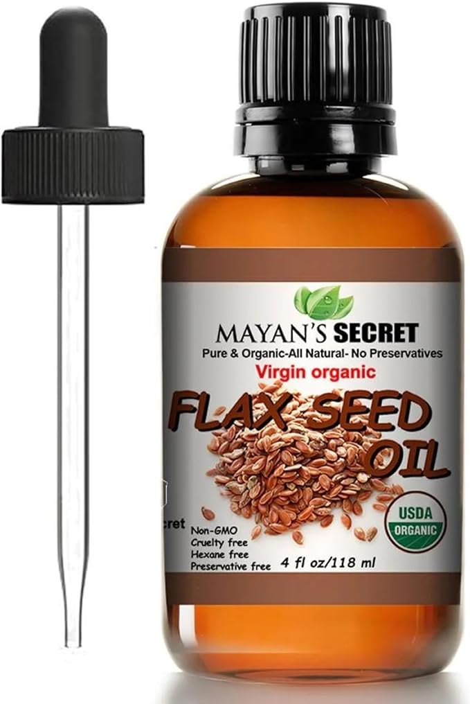 Pure Carrier and Essential Oils for Skin Care, Hair, Body Moisturizer for Face-Anti Aging Skin Care (Flax Seed Oil Organic, 4oz)