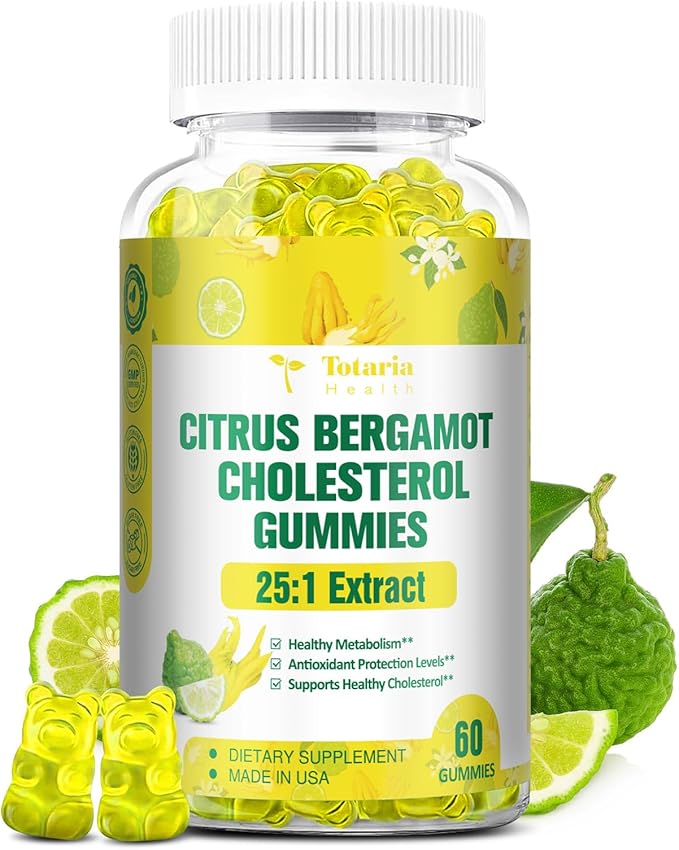 Sugar Free Citrus Bergamot Gummies - All Natural Supplements 25:1 Extract from Italian Bergamot Supplement for Healthy Anti-Aging Sugar-Free Vegan
