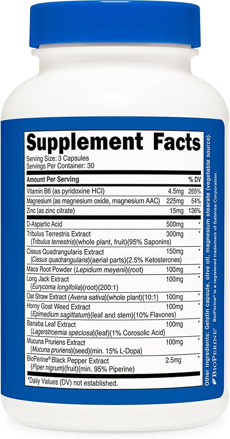 Nutricost Testosterone Support Complex (90 Capsules) -1800mg Per Serving