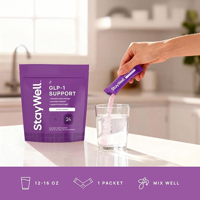 GLP-1 Supplement | Natural GLP-1 Production | GLP 1 Booster Drink Mix to Control Appetite and Cravings | Great Tasting Metabolic Support - Yerba Mate, Garcinia Cambogia, Berberine [Mixed Berry]
