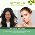 SVA Moringa Seed Oil - 4 Fl Oz – 100% Natural Cold Pressed Moringa Oil - for Face, Skin Care, Hair Care, Scalp Massage & Body Massage – Carrier Oil with Dropper