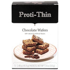 Proti-Thin High Protein Chocolate Wafer Squares, 15g Protein, Low Calorie, Low Sugar, Aspartame Free, Diet Wafer Bars, Healthy Snack, 2 Wafers per Serving, 5 Count Box (6 Boxes - Save 10%)