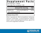 Douglas Laboratories Vitamin D (5,000 I.U.) | Vitamin D3 Supplement to Support Immune Health, Calcium Levels, and Bones* | 100 Tablets