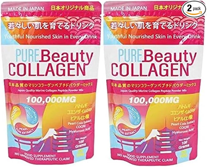 Pure Beauty Collagen 100,000mg (2-Pack) - Manufactured in Japan