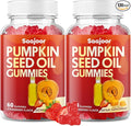 Organic Pumpkin Seed Oil Gummies with Saw Palmetto for Hair Growth & Skin Health | Vegan, Non-GMO, Gluten-Free Strawberry Flavor | 120 Count