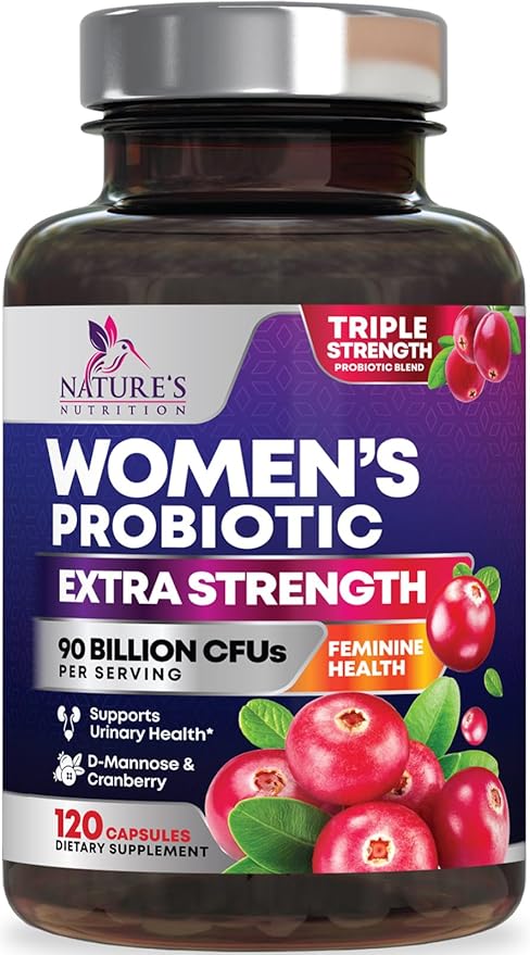 Probiotics for Women - Probiotic Blend 90 Billion CFU Per Serving - Women's Probiotic for Targeted Vaginal & Digestive Health Support - 16 Strains, Cranberry, Prebiotics - Bottled USA - 120 Capsules