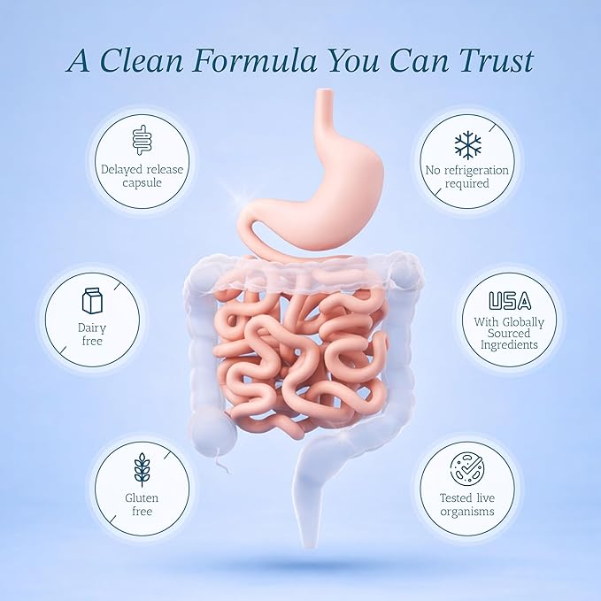 Vitamin Bounty Pro-50 Probiotics 50 Billion CFU for Women & Men - 13 Multi Strain Probiotic + Prebiotic - Digestive Health Supplements for Gut Health Support - Delayed Release Capsules for Men & Women