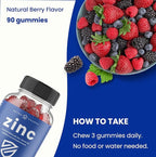 NutraChamps Zinc Gummies | 4-in-1 Zinc Gummies Adult | Zinc Chewable 50mg with Vitamin D3 2000 IU, Elderberry & Echinacea | Immune, Heart & Brain Support | 90 Count