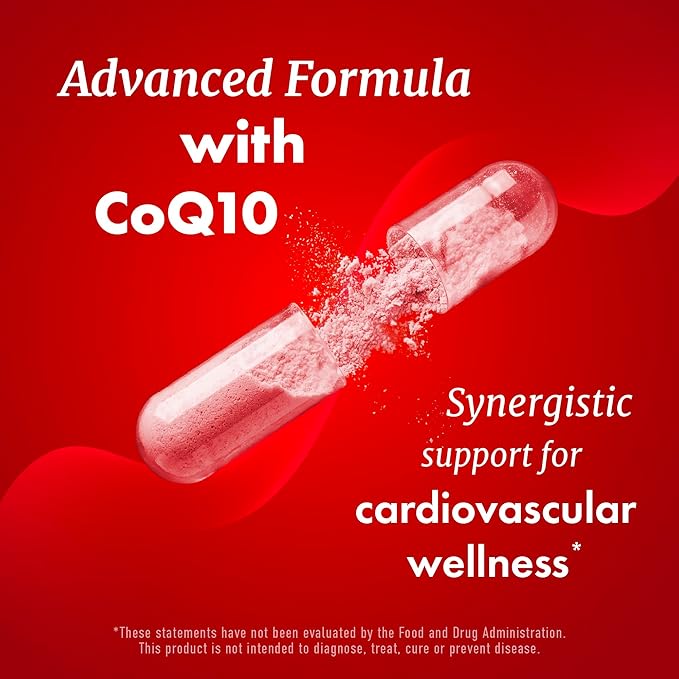 Red Yeast Rice with CoQ10 Supplement | Healthy Cholesterol Levels & Heart Health Support | Extra Strength Red Yeast Rice 1200 MG (600 MG Per Capsule) with Monakolin K | No Citrinin, Non-GMO | 120 Ct