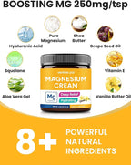Venture Pal Topical Magnesium Cream, Fast-Absorbing Magnesium Moisturizing Lotion with Coconut Oil, Shea Butter & Hyaluronic Acid, Suitable for Kids