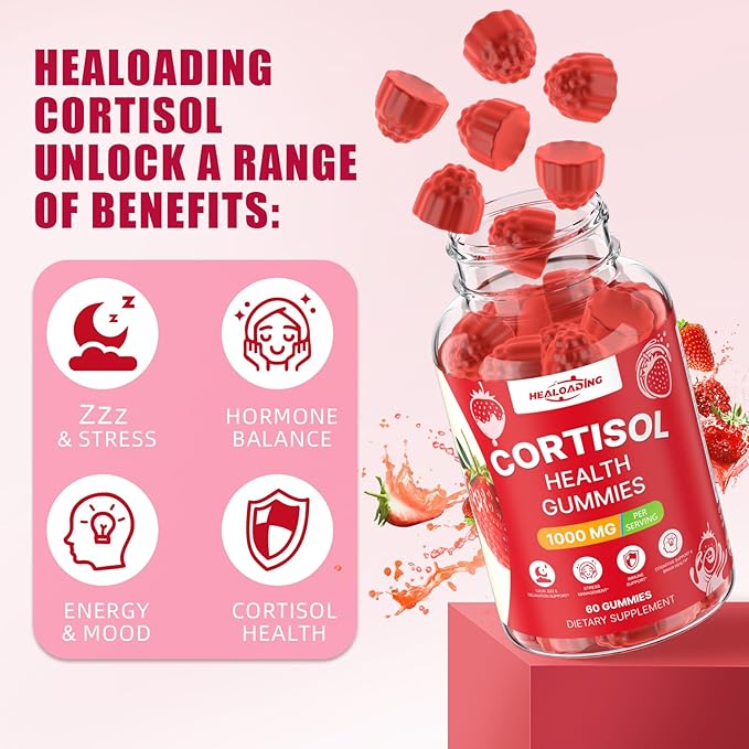 Cortisol Supplements for Women: Cortisol Reducer Gummies with Ashwagandha Magnesium L-theanine Phosphatidylserine Vitamin B12 for Daily Relaxation Support