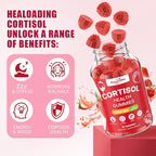 Cortisol Supplements for Women: Cortisol Reducer Gummies with Ashwagandha Magnesium L-theanine Phosphatidylserine Vitamin B12 for Daily Relaxation Support