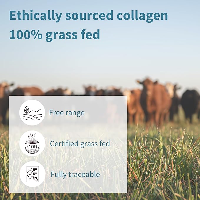 Igennus Free Range Grass Fed Hydrolyzed Bovine Collagen Peptides, Neutral Taste, 100% Highest Grade Bovine Collagen Protein Powder, Types 1, 2 & 3, Clean Label, Non-GMO, Free Range, 40 Servings