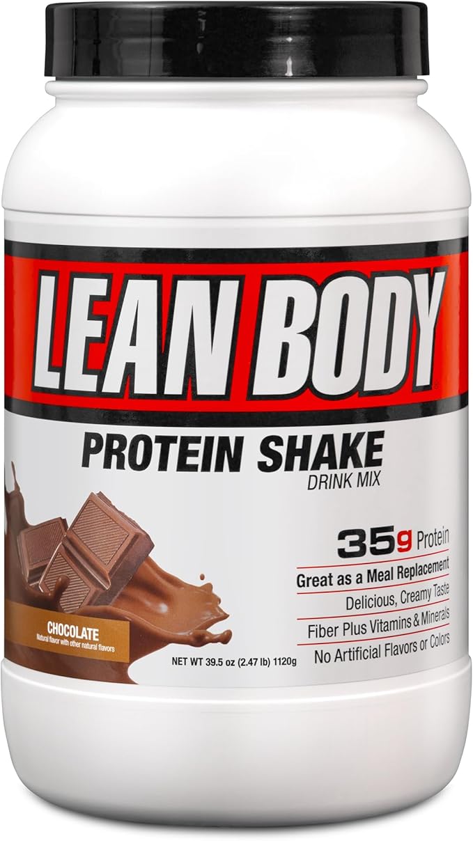 Lean Body All-in-One Chocolate Meal Replacement Shake. 35g Protein, Whey Blend, 7g Healthy Fats & Fibre, 22 Vitamins and Minerals, No Artificial Colours, Gluten Free LABRADA