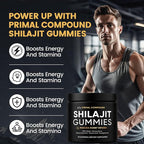 Primal Compound Shilajit Gummies for Men,with Manuka Honey, Organic Monk Fruit & Fulvic Acid, Shilajit Gummies Energy Supplements, 30 Gummies