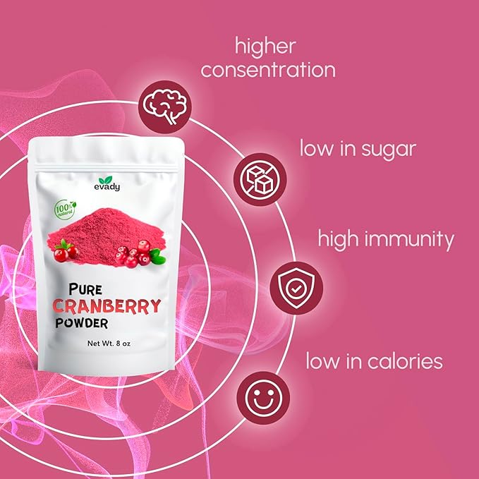Cranberry Powder 8 oz, Natural Cranberry Powder for Baking, Smoothies, Tea, Good for Immune System
