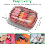 2 Pack 3 Compartment Small Pill Box, Moisture Proof Pill Case, Travel Pill Organizer for Pocket Purse, Daily Portable Medicine Vitamin Box, Fish Oil Box, Supplement Box (Black+Orange)