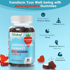 Vegan Ashwagandha Gummies-3000mg High Potency Ashwagandha Root Extract with Vitamin D2 | Strawberry Flavor | 60 Cts/Bottle