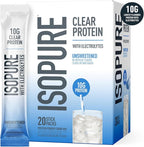 Isopure Clear Protein Stick Pack, Unflavored, 20 Count (Pack of 1)
