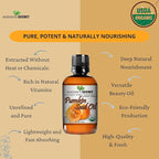 Pumpkin Seed Oil USDA Certified Organic Cold Pressed Virgin, Natural Moisturizer for Dry Hair Rough Skin, and Nails