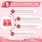 Collagen Peptides Gummies Sugar Free for Women & Men, 2500mg Multi Collagen Type I,II,III,V,X with 15000mcg Biotin & Vitamin C D K2 B12 A E, Hydrolyzed Protein for Hair Skin Nails, Bone, 60Cts