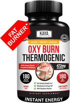 Kaya Naturals Oxy Burn - Thermogenic Herbal Formula for Active Living – Non-GMO & Gluten-Free – 180 Count