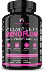 Menopause Supplement for Women – Complete MenoFlow 1700mg Daily Multi-Symptom Support, Hot Flash Relief, Hormone Balance, Mood & Energy, with Black Cohosh, Red Clover & Ashwagandha – 90 Veggie Caps