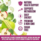 Apple Cider Vinegar Gummies 1000mg per Serving - Sugar Free Max Strength ACV Gummy Vitamins Supplement, Advanced Formula, Vitamin B12 Supports Metabolism & Energy, Keto Friendly, Vegan, 120 Gummies