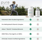 Pure Therapro Rx Methylated Multivitamin for Men and Women | Made in USA | Methyl Multi Without Iron Methyl B12 & Methylfolate | 240 Capsules, 4-Month Supply