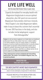New Chapter Magnesium + Ashwagandha Supplement, 325 mg with Magnesium Glycinate for Muscle Relaxation & Recovery, Heart, Nerve & Bone Health, 2.5X Absorption,Non-GMO-90 ct (3 Month Supply),(Pack of 2)