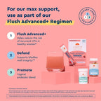 Uqora Flush Advanced+ - Helps Reduce Risk of Recurrent UTI** - with Cranberry, D-Mannose, Vitamin C, Vitamin B6 & Potassium - Gluten-Free & Vegan - Triple Berry Flavor - 10 Packets (3 Pack)