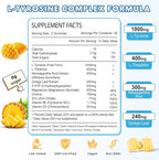 L Tyrosine Gummies, 2 Pack L-Tyrosine Supplement, Tyrosine Gummies with L-Theanine B6 D3, Tyrosine Supplement for Brain, Memory, Energy, Mood for Adult & Kids, Pineapple & Mango Flavor, 120 Ct