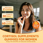 15-in-1 Cortisol Gummies, Cortisol Supplements with Magnesium Glycinate Ashwagandha Rhodiola Rose and L-theanine Complex for Relaxation, Zzz Support and Cortisol Levels, Orange Flavor, 120 Count