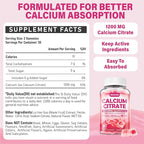 Calcium Citrate Gummies 1200 mg for Adults: Ultimate Absorption Calcium Supplement for Women & Men - Easy to Digest, Vegan, Non-GMO, Gluten Free - Natural Strawberry Flavor