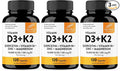 Sandhu's Vitamin D3 K2 Magnesium 10000 IU, 120mcg K2 Capsules 120 Count (Pack of 3) | with VIT B6, Zinc & Quercetin | D3K2 Supports Superior Absorption, Energy, Immune, Muscle Health for Men & Women