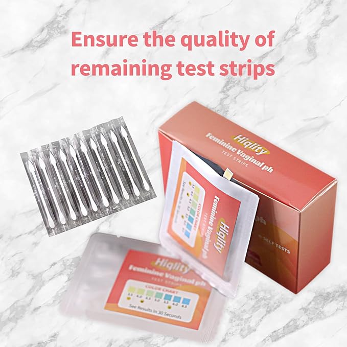 Vaginal pH Test Strips with Sterile Swabs, Feminine Health Vaginal pH Test Strips Kits, Vaginal PH Balance and Yeast Infection Test, Individually Packed BV Test Strips for Women, 10 Bags