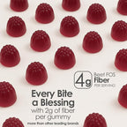 Clean Fiber Gummies for Men, Clean Prebiotic Fiber Gummy Supplement, Digestive Gut Health 60 Gummies