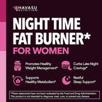 Night Time Fat Burner for Women - Appetite Suppressant for Weight Loss - 120 Count - Herbal Metabolism Booster with Melatonin for Sleep Support - Vegan, Non-GMO Capsules - 4 Month Supply
