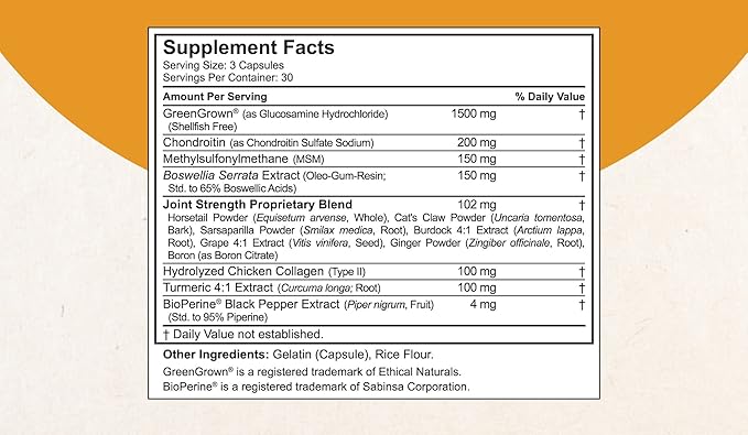 NuBest Joint Xtra - Joint Support Supplement | Joint Health Formula with Triple Joint Strength - Glucosamine, Chondroitin, Turmeric, MSM | 1 Month Supply