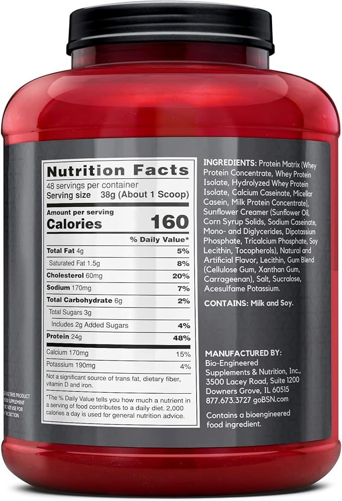 BSN SYNTHA-6 EDGE Protein Powder, Vanilla Flavored Powder with Hydrolyzed Whey, Micellar Casein, for Muscle Gain, Low Sugar, 24g Protein, Vanilla Milkshake, 48 Servings, 4.01 Pound (Pack of 1)