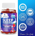 Melatonin Sleep Gummies - 12mg Per Serving - Extra Strength Sleep Support Melatonin Gummy for Adults - Vegan Sleeping Gummy Supplement to Support Restful Sleep - Tasty Berry Flavor - 60 Gummies