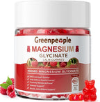 GREENPEOPLE Magnesium Glycinate Gummies 400mg - Sugar Free Magnesium Supplement with Magnesio Citrate, Vitamin D, and B6 for Calm Support & Sleep for Adults - High Absorption - Raspberry Gummies