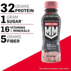 Muscle Milk Pro Advanced Nutrition Protein Shake, Slammin' Strawberry, 11.16 Fl Oz, 32g Protein, 1g Sugar, 16 Vitamins & Minerals, 5g Fiber, Bottled Liquid, Gluten Free, (Pack of 24)