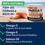StrellaLab Omega 3 for Dogs - (180Ct) Fish Oil Treats - Allergy & Itch Relief Skin & Coat Supplement - Dry Itchy Skin, Anti Shedding & Hot Spots Treatment - Pet Salmon Oil Chews - Chicken Flavor