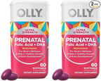 OLLY Ultra Strength Prenatal Multivitamin Softgels,Supports Healthy Growth,Brain Development,Iron,Folic Acid,DHA,Vitamins C,E,30 Day Supply-,60 Count (Pack of 2)