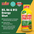 Vitamin Energy B12 11,000% Extra Strength Energy Shot Mango 12 Pack, 260mg Natural Caffeine, B12 & B6, Nootropic Focus, Vitality, Zero Sugar, Gluten-Free, Vegan, Kosher, 1.93 fl oz