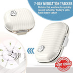 Travel Pill Organizer, 2 Pack Portable Pill Box 7 Day Small Pill Case Moisture Proof Daily Medicine Vitamin Container for Vitamins, Supplements Medication Tracker Travel Essentials (Small+ Large)