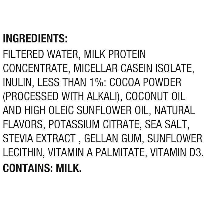 Oikos Protein Shake, Chocolate, 30g High Protein Drinks, Shelf Stable, Ready to Drink, 5g Prebiotic Fiber, 12 fl oz Bottle, 4 Count