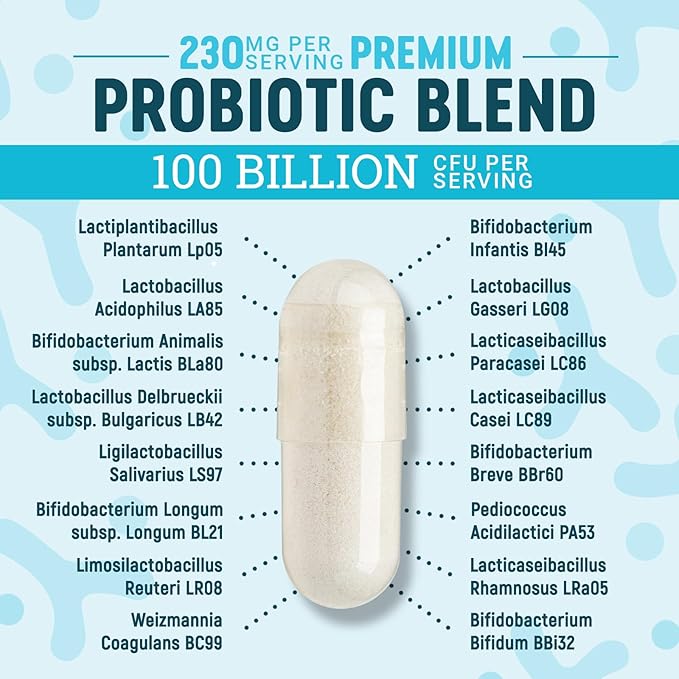 Nature's Physician Probiotics - 100 Billion CFU Per Capsule - 16 Strains + Prebiotics - Best Probiotic Supplement for Women & Men - Supports Immune, Digestive Health, Constipation & Gas - 60 Capsules