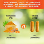 Organic Turmeric Curcumin Supplement Capsules – Made in USA – Extra Strength with BioPerine and 95% Curcuminoids for Joint Health and Healthy Inflammation Support – 60 Vegan Pills